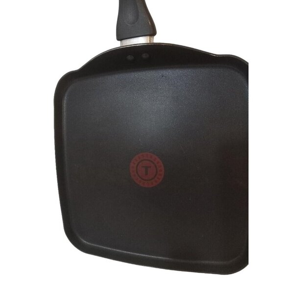 T-FAL Square Griddle Black 10.5 In Non Stick Heat Mastery Easy Care Long Handle - Picture 4 of 5